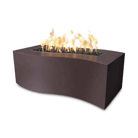 The Outdoor Plus 60 Rectangular Billow Fire Pit, Powder Coated Metal, Java, Spark Ignition w/Flame Sense, Liquid Propane OPT-BLWPC60FSEN-JAV-LP